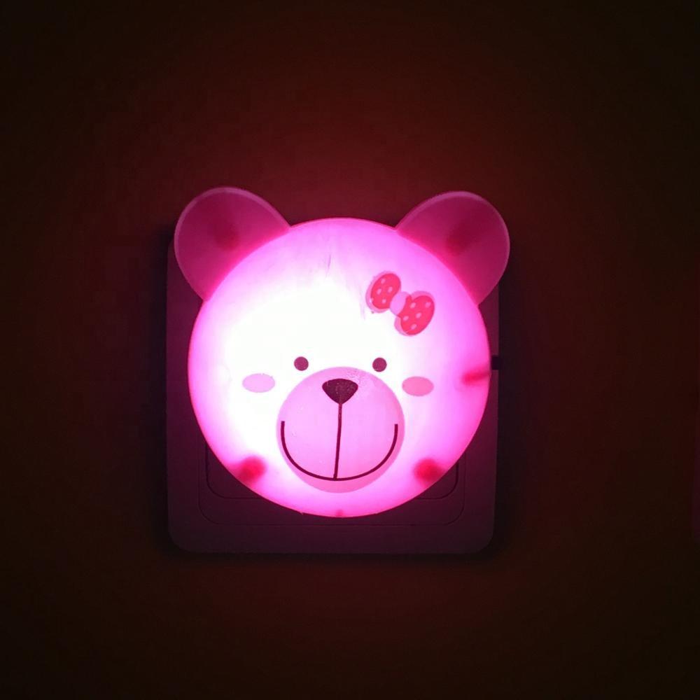 bear head shape 4 SMD mini switch plug in night light 0.6W AC 110V 220V W061