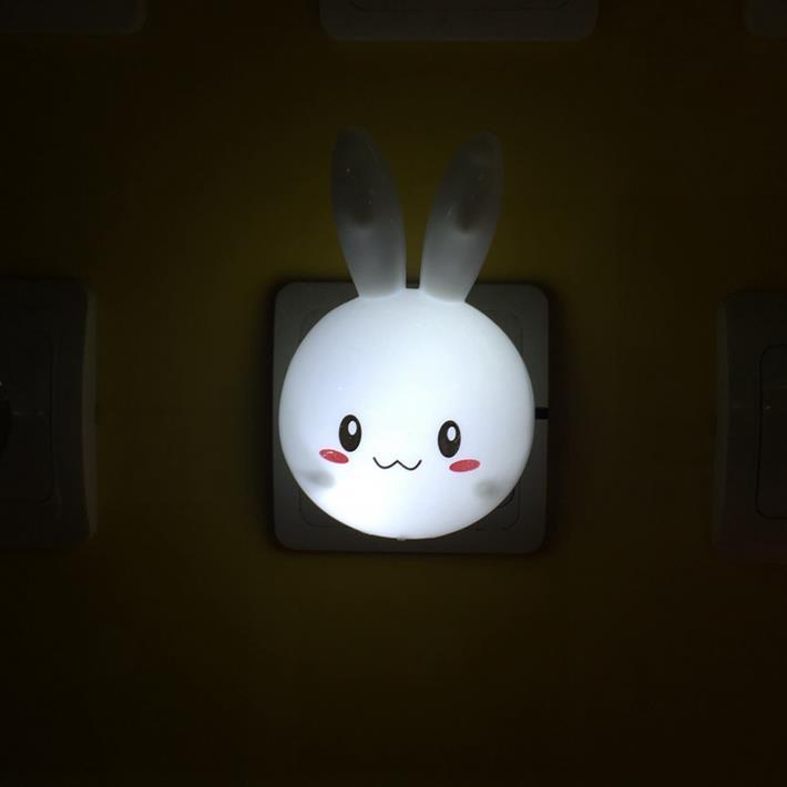 W062 OEM Lopunny long eared rabbit shape 4 SMD mini switch plug in night light 0.6W AC 110V 220V