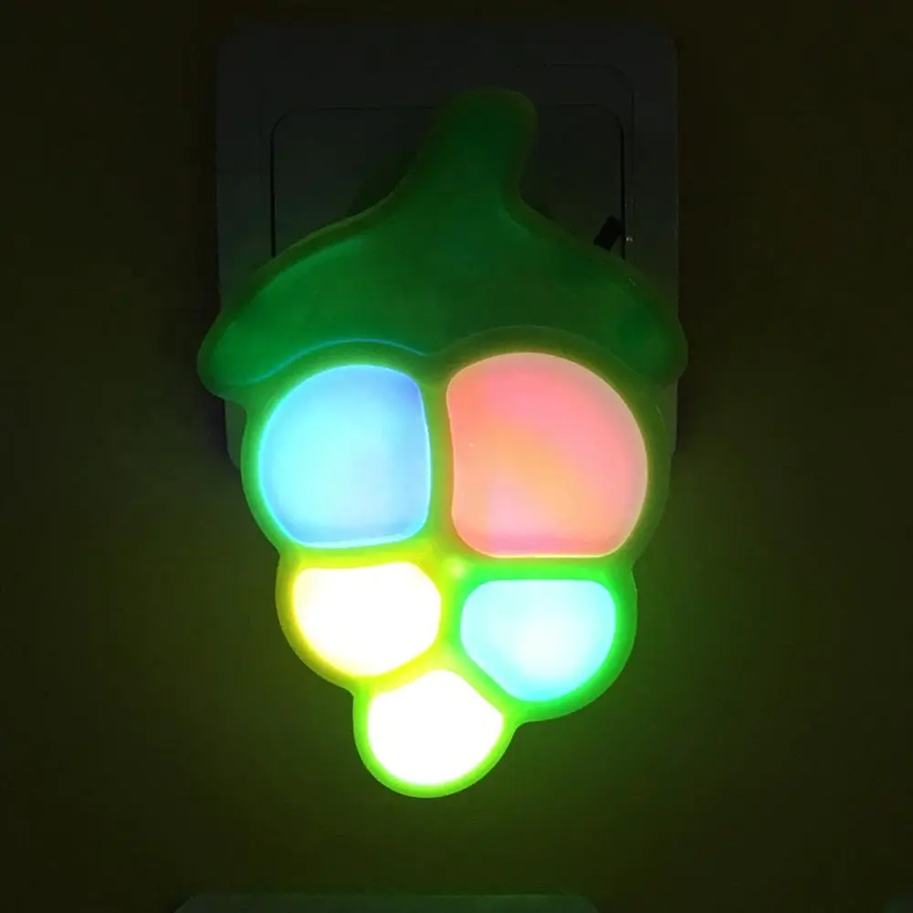 W084 Fruit grape shape LED mini switch plug in plastic LED night light with 0.6W and 110V or 220V
