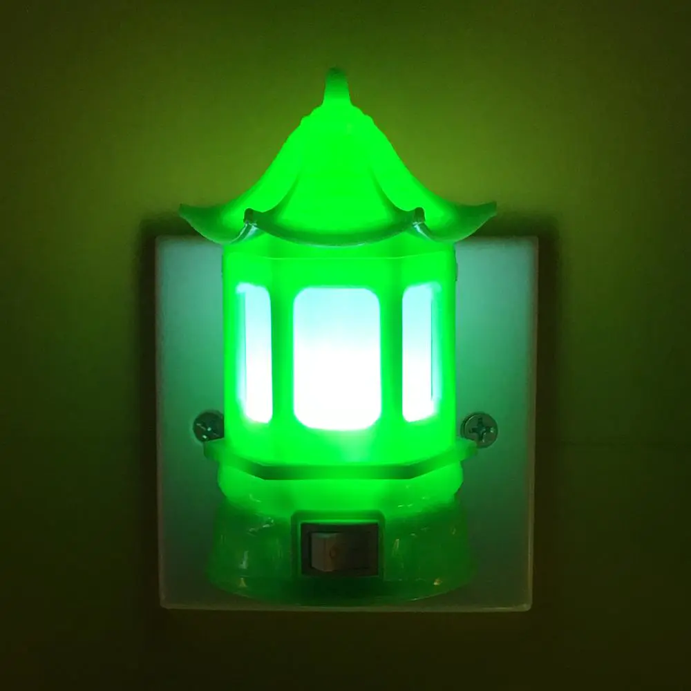 house buding shape W066 3SMD mini creative switch plug in LED night light for baby kids bedroom 0.6W 110V 220V