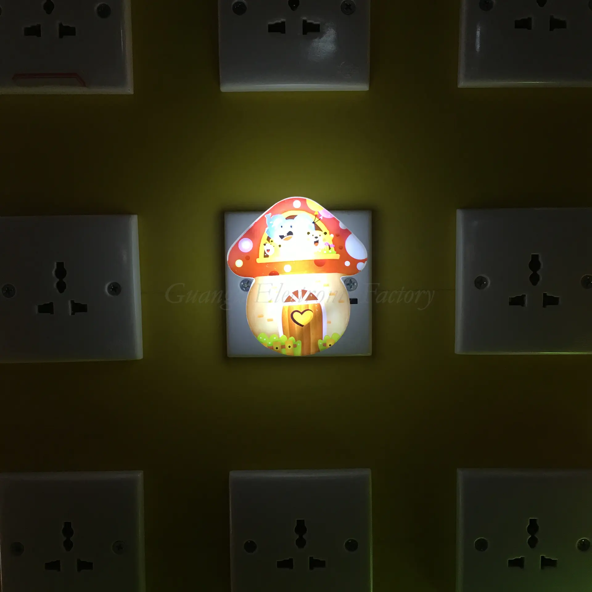W078 mini switch plug in mushroom LED night light cute gift For Children Baby Bedroom