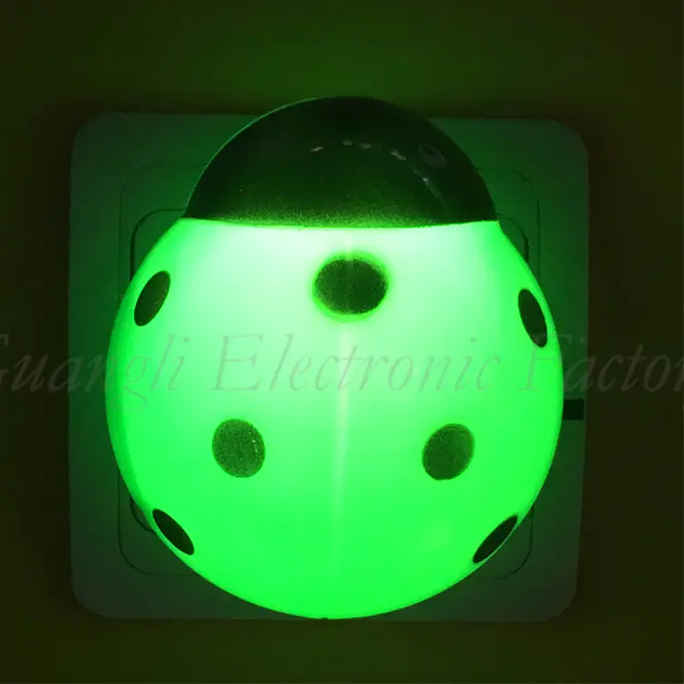 animal beetle shape LED mini switch plug in plastic LED night light with 0.6W and 110V or 220V