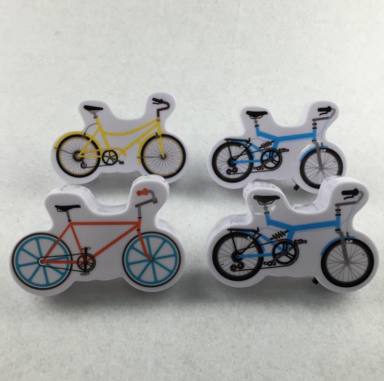 OEM W095 Cartoon bicycle 4 SMD mini switch plug in room usage withnight light wall decoration child gift