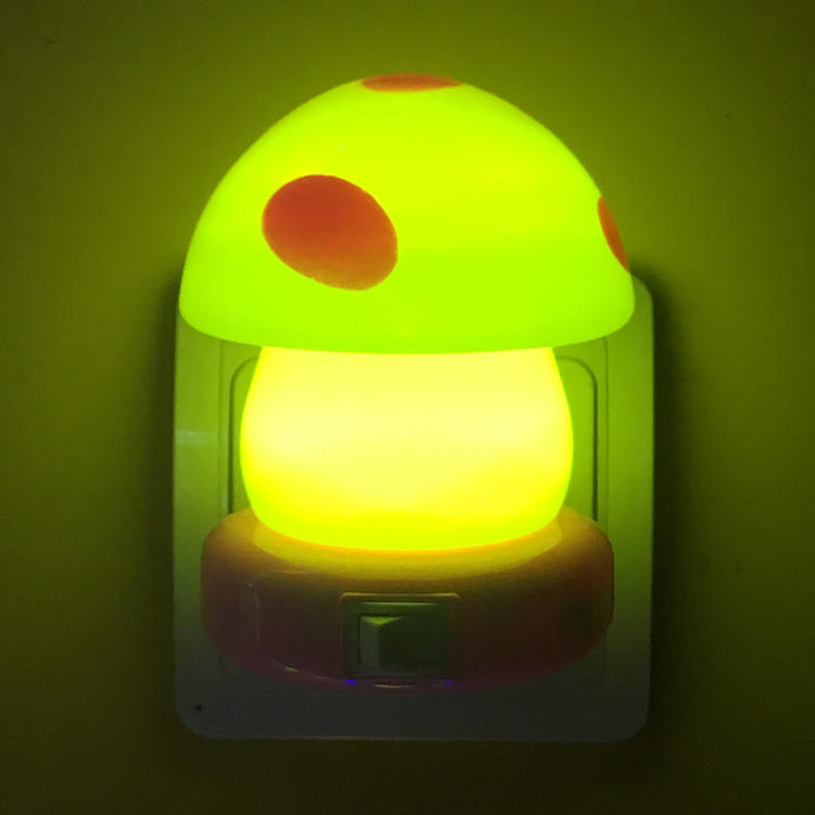 W079 switch plug in mushroom shape mini LED night light For Children Baby Bedroom