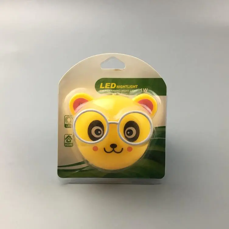 OEM W100 mini bear with glasses switch plug in led night light For Baby Bedroomwall decoration children gift