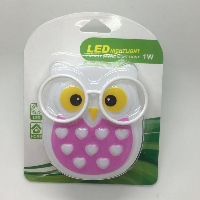 OEM W090 4SMD mini switch plug in room usage Owl shape night light For Baby Bedroom cute gift
