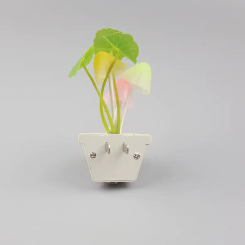 OEM Novelty Mushroom flower and leave shape wall night light mini switch plug in decoration in home