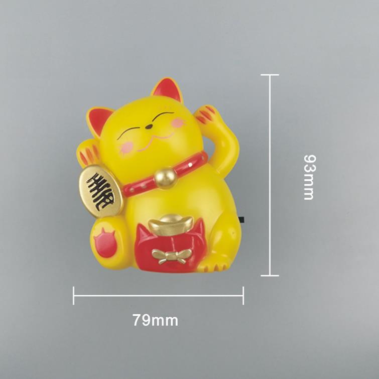 OEM W093 Fortune lucky Cat with Flower LED SMD mini switch plug in night light room usage