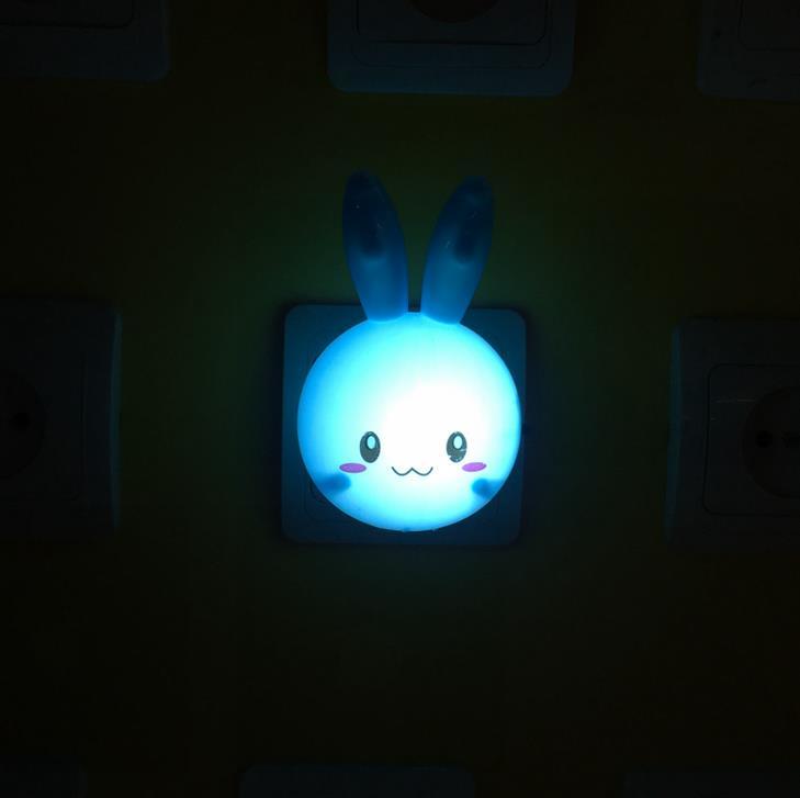 W062 OEM Lopunny long eared rabbit shape 4 SMD mini switch plug in night light 0.6W AC 110V 220V