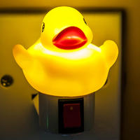 creative gift mini switch plug in LED yellow cute duck night light for baby kids bedroom with 0.6W and 110V or 220V W026