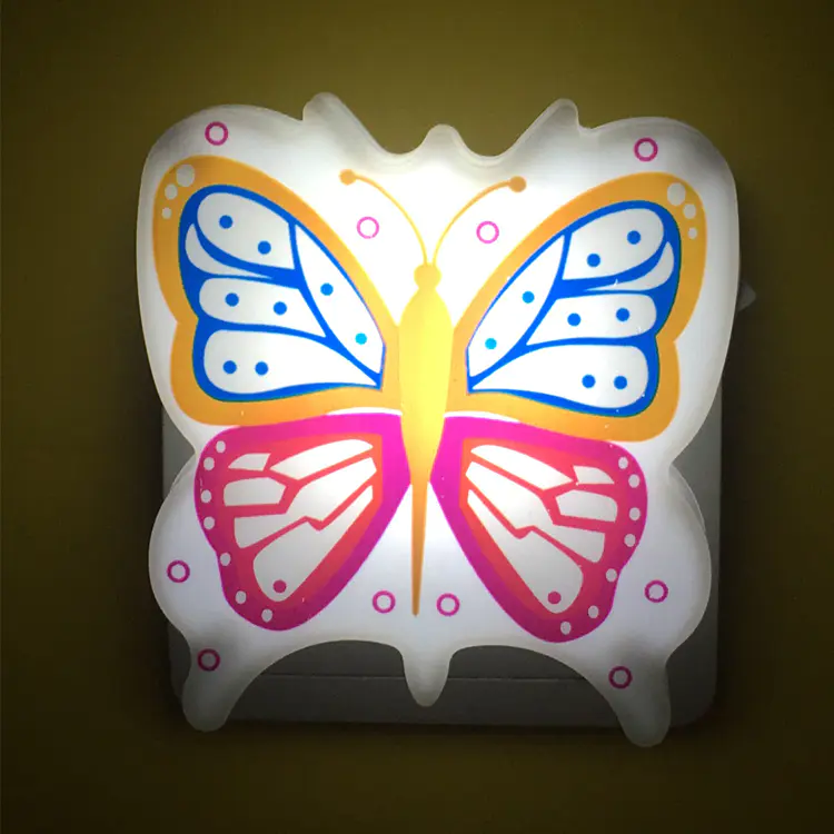 butterfly shape 4 SMD mini switch plug in night light with 0.6W 3SMD AC 110V or 220V W058