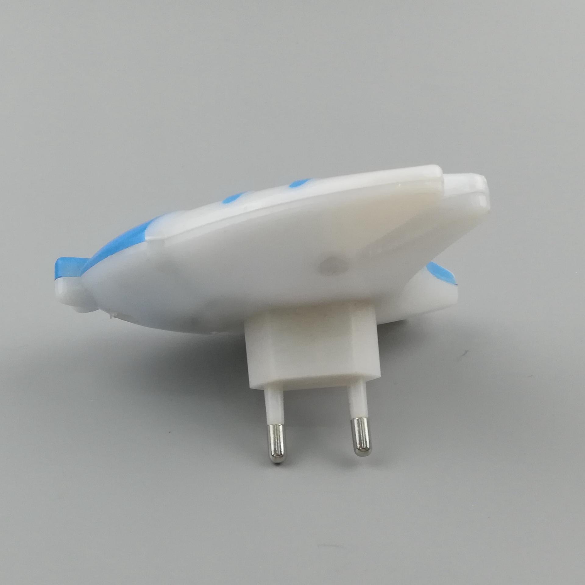 W037 Fish cute shape LED SMD mini switch plug in night light 0.6W AC110V 220V W037