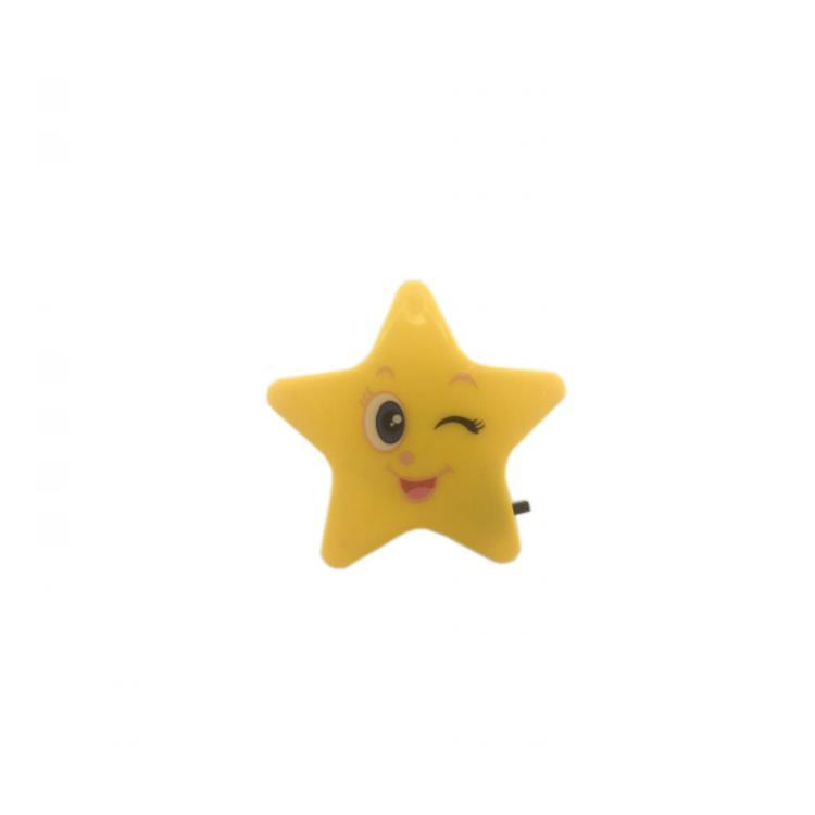 OEM W096 4SMD mini switch plug in star with or without smile face night light Baby Bedroom cute gift
