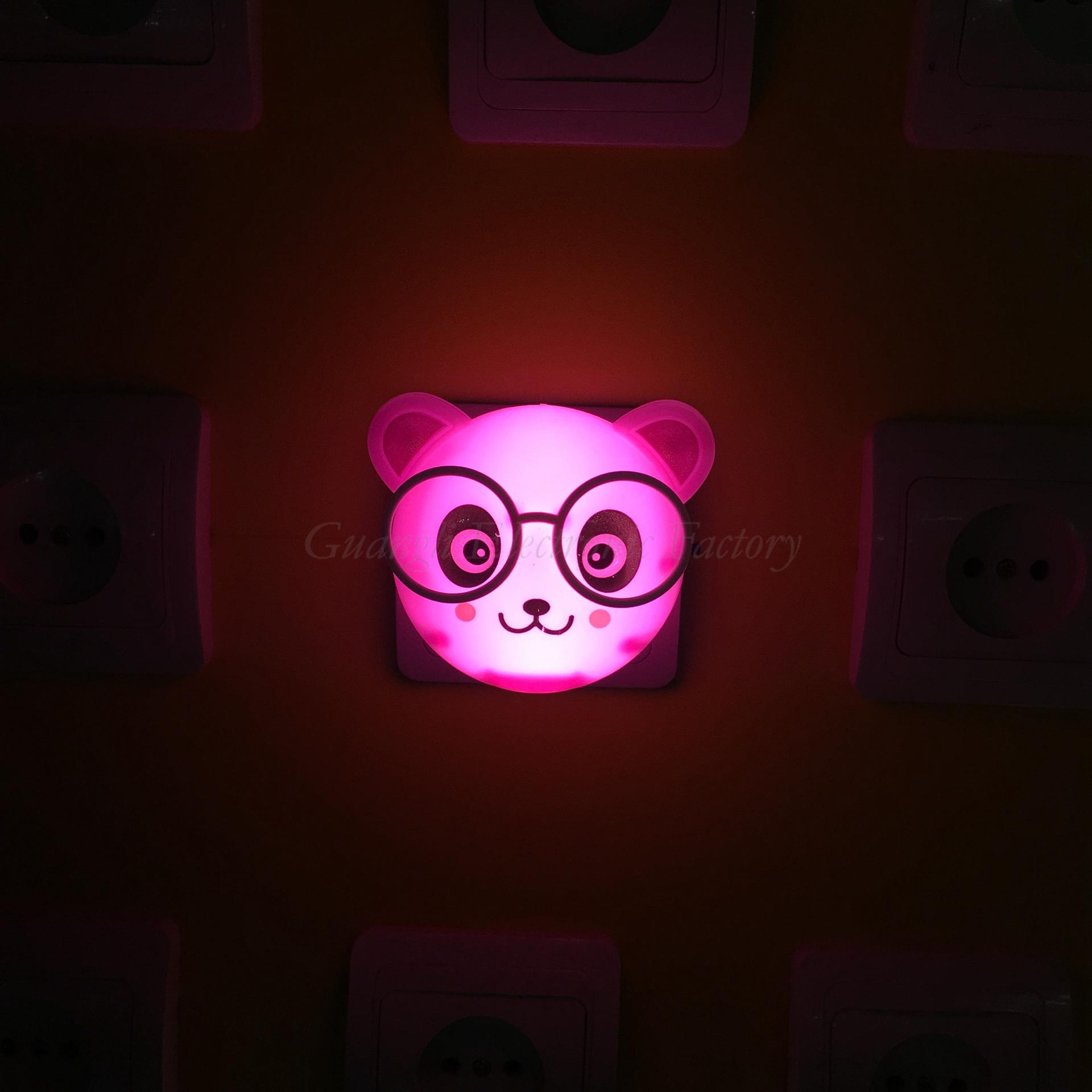 W100 US mini bear with glasses switch plug in led night light For Baby Bedroom decoration child gift