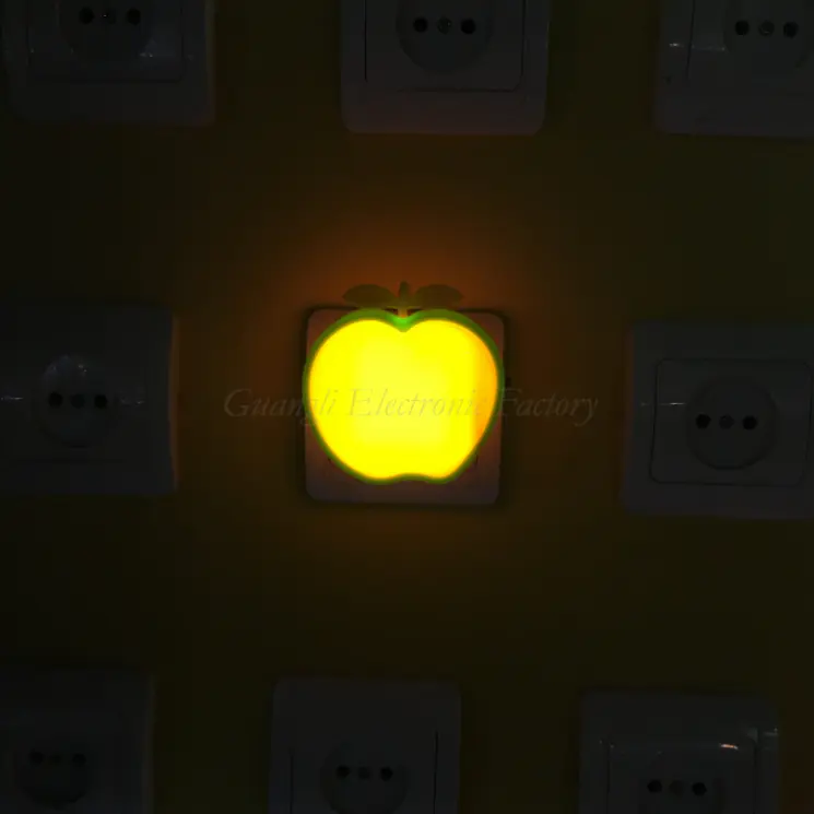 W088 0.6w AC 110V or 220Vlovely apple shape 4SMD mini switch plug in night light