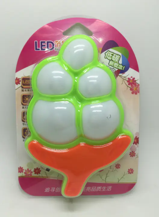 OEM W084 Fruit grape shape LED mini switch plug in plastic LED night light with 0.6W and 110V or 220V