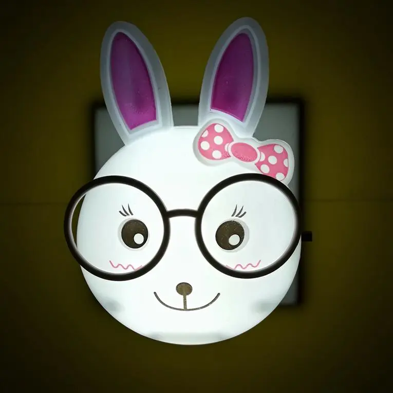 W099 US mini eyes rabbit switch plug in led night light For Baby Bedroom