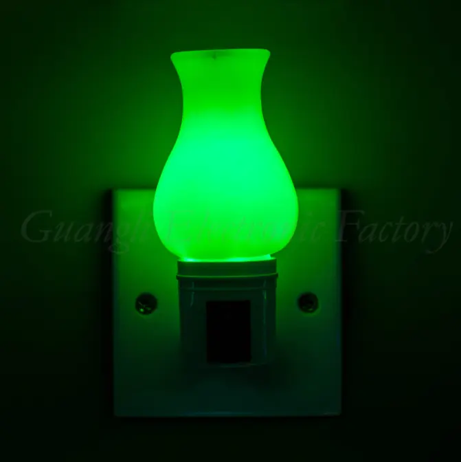 OEM 0.6W and 110V or 220V W002 torch pillar Candle shape LED SMD mini switch plug in night light
