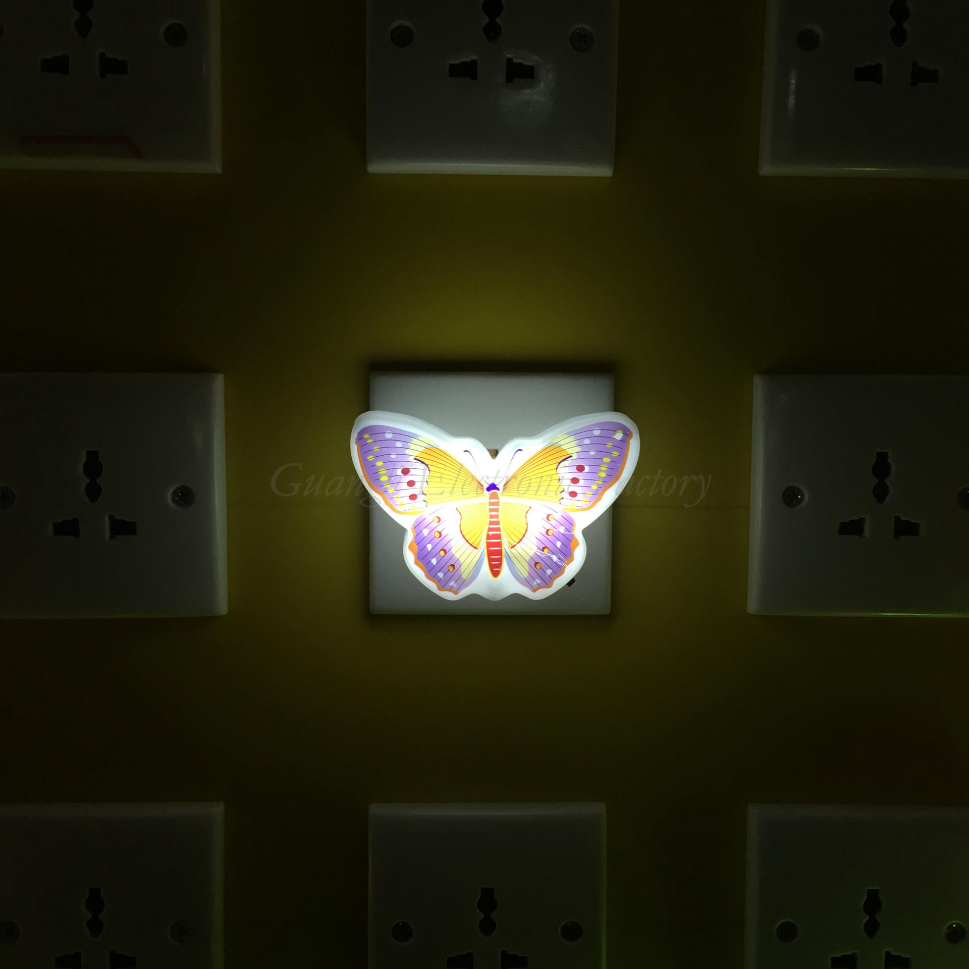 W094 Beautiful Butterfly Animals 4 SMD mini switch plug in room usege withnight light