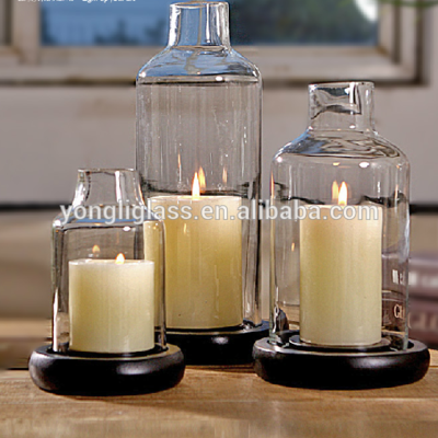 2015 Wholesale creative European glass candle holder romantic/ tall glass candle jar/ tube, transparent glass cup for candle