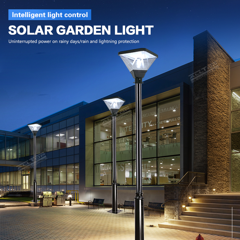 ALLTOP High Performance Post Stand Outdoor Waterproof IP65 20W Solar Powered Led Garden Light