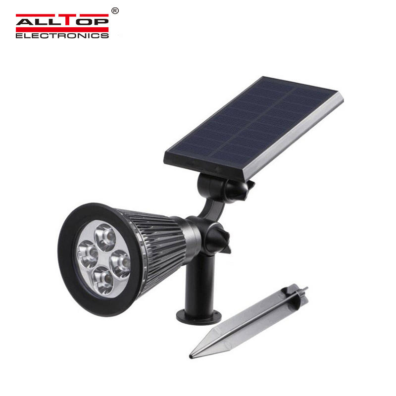 ALLTOP Super brightness outdoor adjustable IP65 waterproof lighting 4w courtyard RGB solar LED spike light