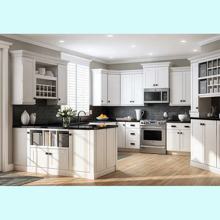modern Solid Wood storage kitchen Cabinet cabinet designs made in China