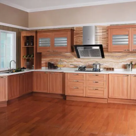 Wholesale Modern Design Russian Natural Maple Solid Wood Kitchen Cabinet