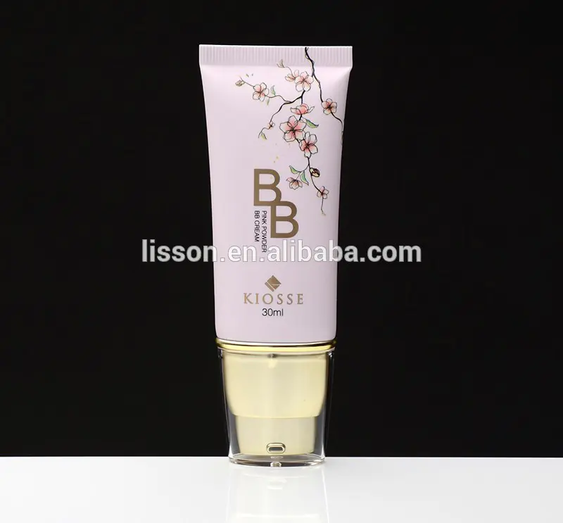 Cosmetic Plastic BB Cream Oval Tube With Metallized Pump Head