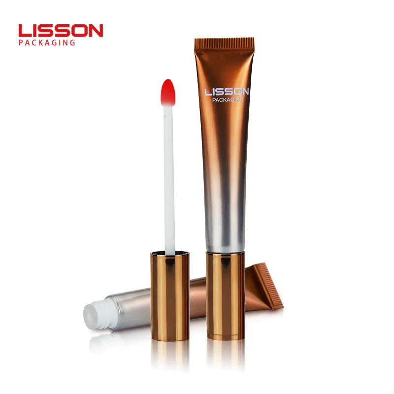 D16 custom lip gloss tubes with brush cosmetic packaging tube