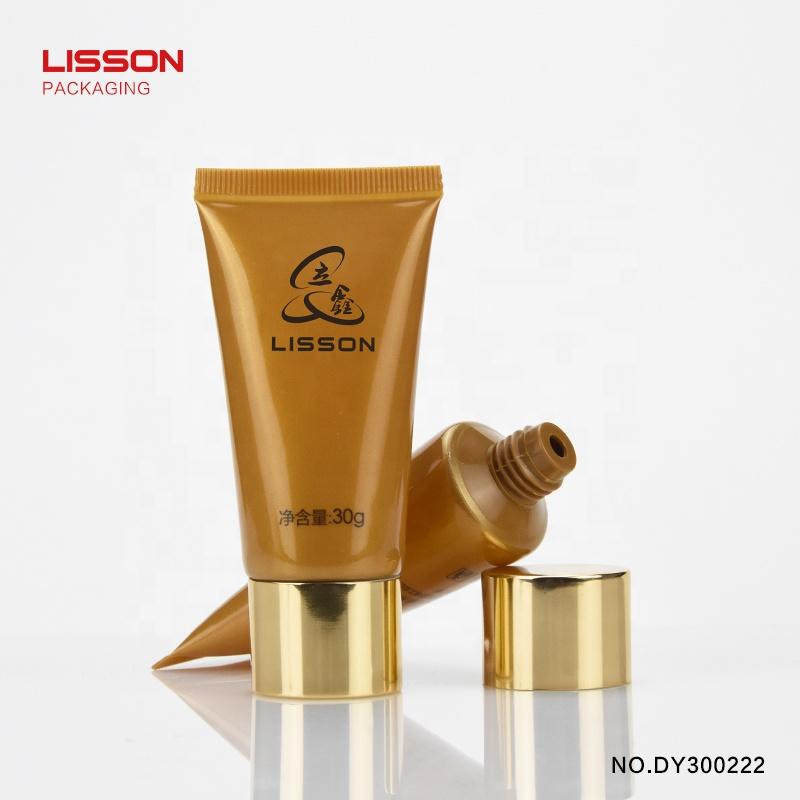 30ml 50ml 80ml BB Cream Round Soft Cosmetic Tubes Packaging With Gold color Screw Cap