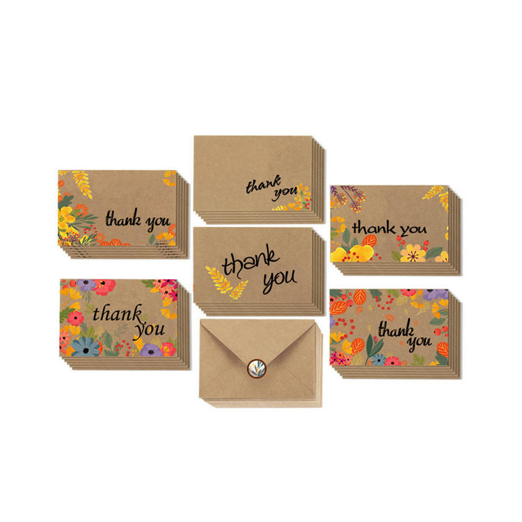 product-Dezheng-Blank Thank You Card Insert Kraft White Cards Deck Set For Custom Design Pink Packag-2