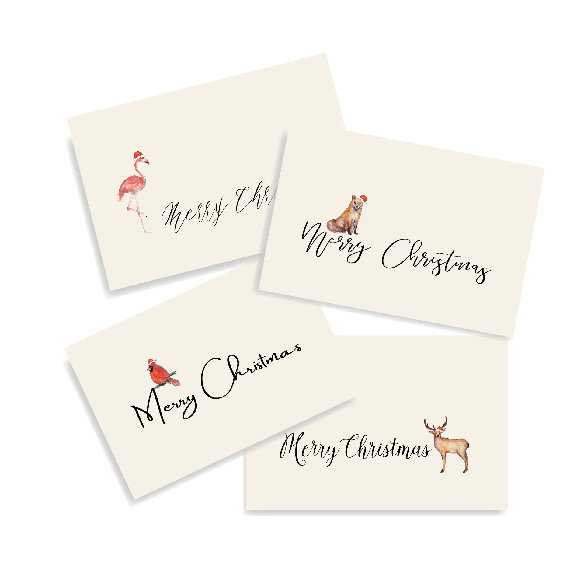 Multi Design Creative Animal Pattern Custom Christmas Greetings Cards