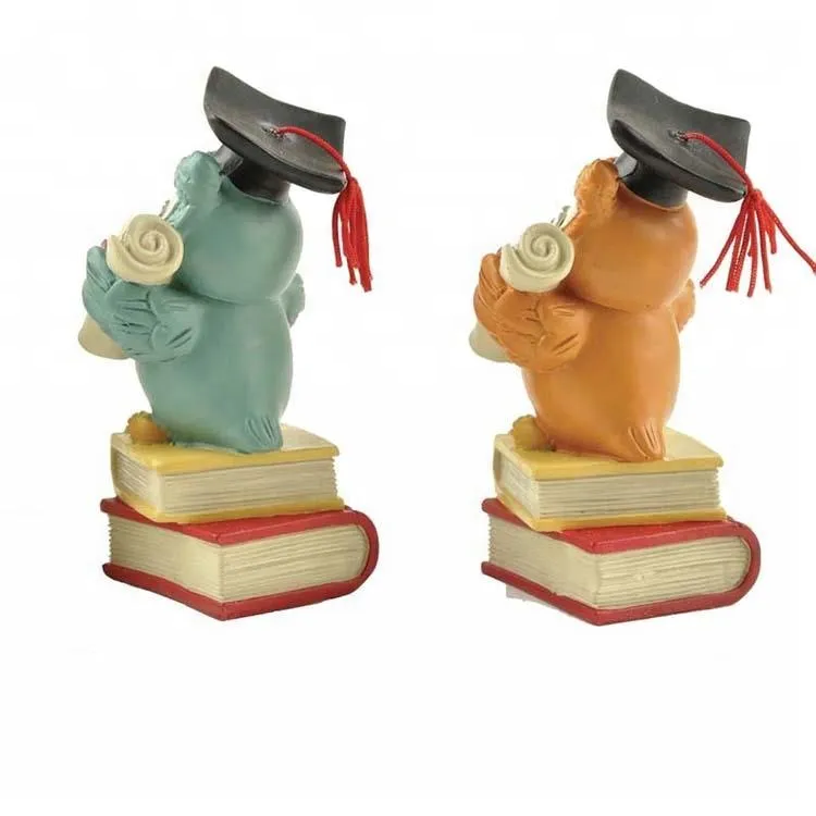 Polyresin owls on books graduation gifts