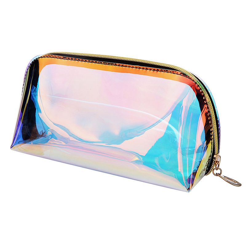 Fashion Women Makeup Case Laser Cosmetic Bags Transparent Cosmetic Pouch Ladies Jelly Bag Portable Make Up Pouch Organizer