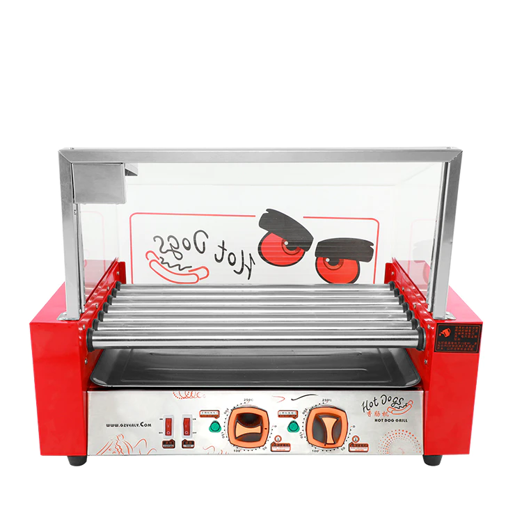 Commercial 220V Snack Machine Electric Stainless Steel 7 Rollers Hot Dog Machine