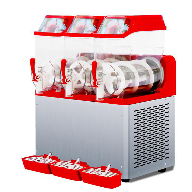 Commercial Beverage Energy Saving 3 Cylinder Stainless Steel Ice Slush Machine