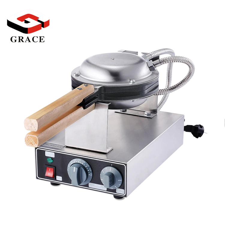 Grace Stainless Steel Automatic Non-Stick Pan Round Shape Electric Egg Puff Waffle Maker