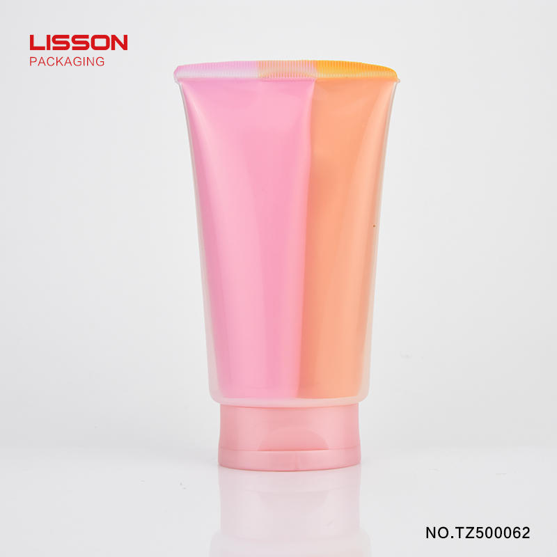 hair conditioner packaging double tube with flip top cap