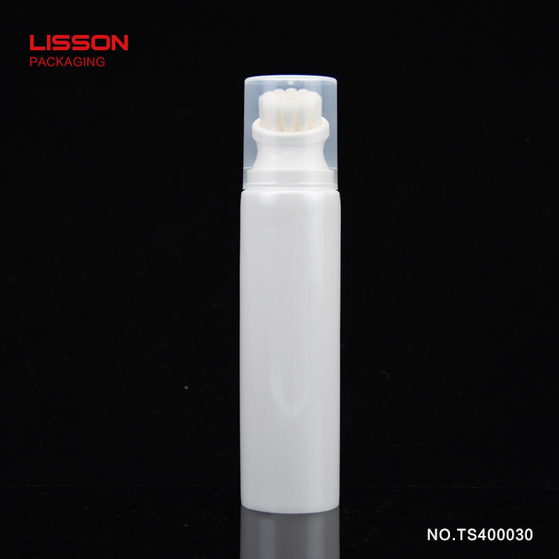 60ml, 80ml, 100ml plastic tube with soft bubble brush head for facial cleanser