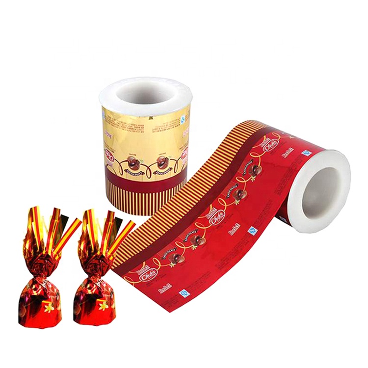 Gold candy chocolate wrappingpet twist film