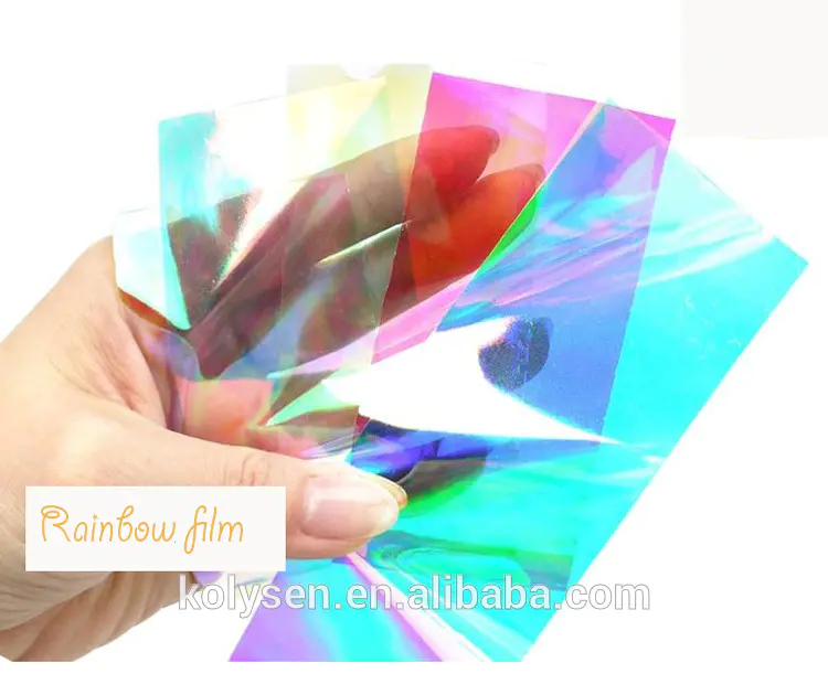 Rainbow iridescent film for lamination, candy wrapping and sequin/glitter making