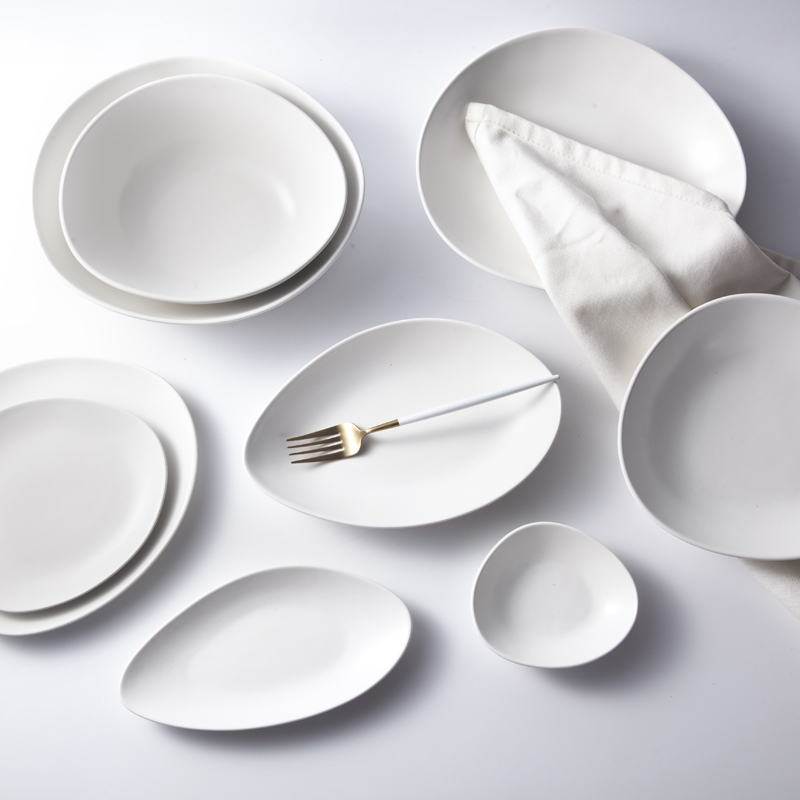 hotel restaurant pasta bowls new design matt white glaze noodles bowl
