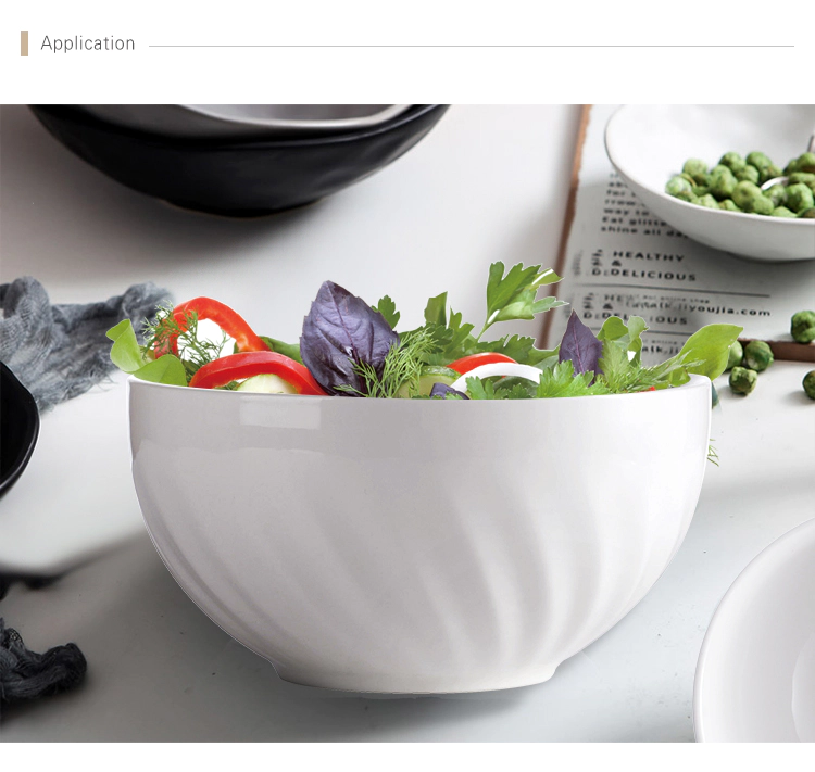 8.25 inch Ceramic Soup Bowl Salad Bowl, Tableware Japanese Ramen Bowl for Hotel Restaurant%