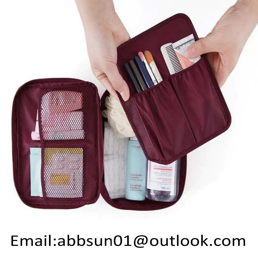 Multifunction travel cosmetic bag makeup case zipper portable organizer storage wash bag handbag