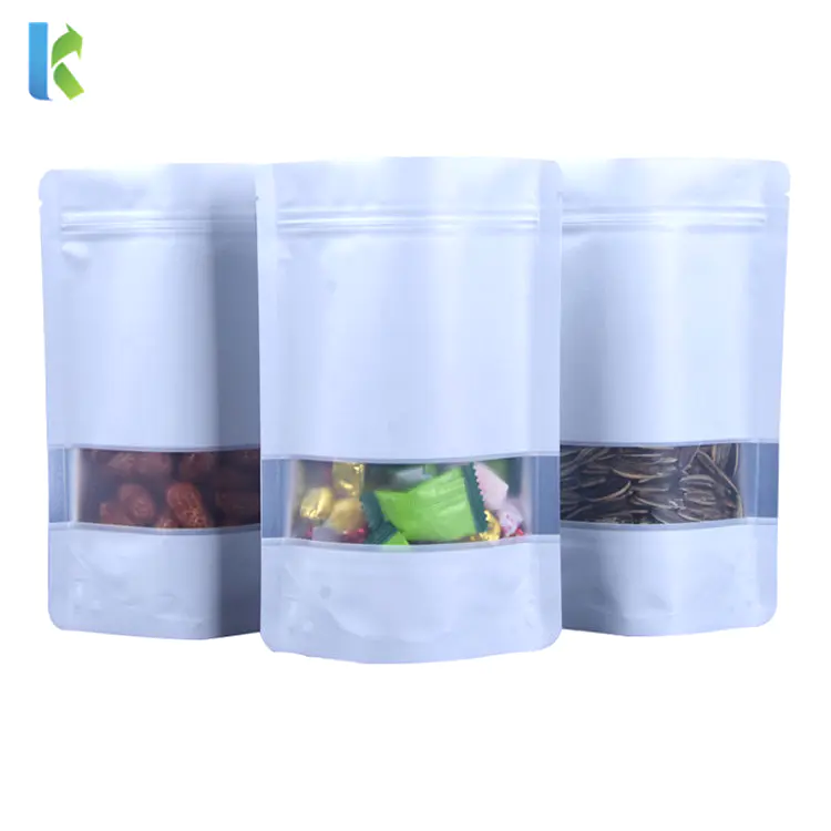 Colorful Aluminum Foil Doypack Reusable Clear Window Packaging Bag Plastic Mylar Pouches with Zipper