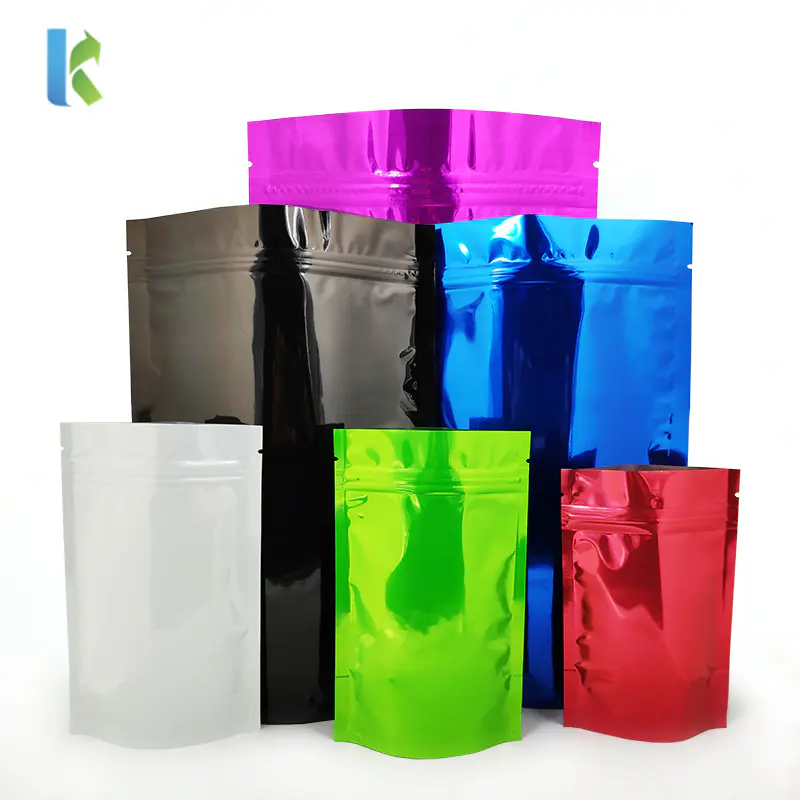 Printed Smell Proof Food Packaging Custom Color Zip Lock Aluminum foil Stand Up Pouch Bags