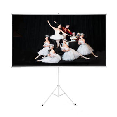Projector Screen with Foldable Stand Tripod 100 Inch Diagonal Projection HD 4:3 Projection Pull Up Foldable Stand Tripod