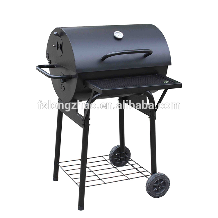 Oil drum shape bbq pit fish smoker charboal grill smoker for sale