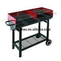 Trolley double sides outdoor charcoal bbq grill